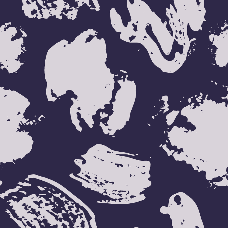 Silhouette of a woman with short hair holding a magnifying glass, examining a group of animals including a bird and a rabbit.