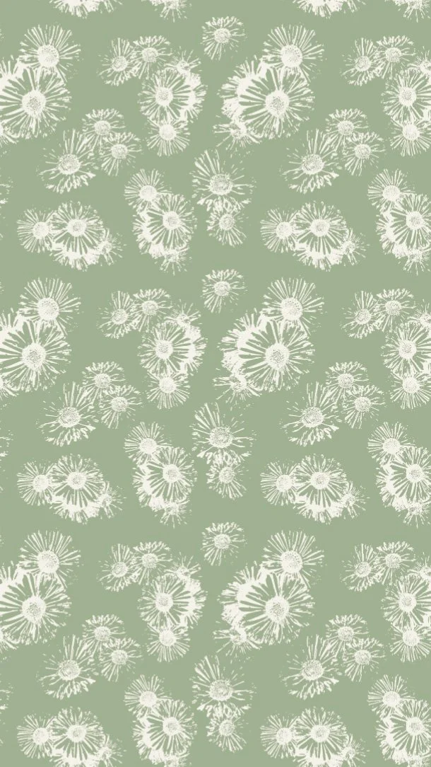 tossed pattern featuring textured flowers