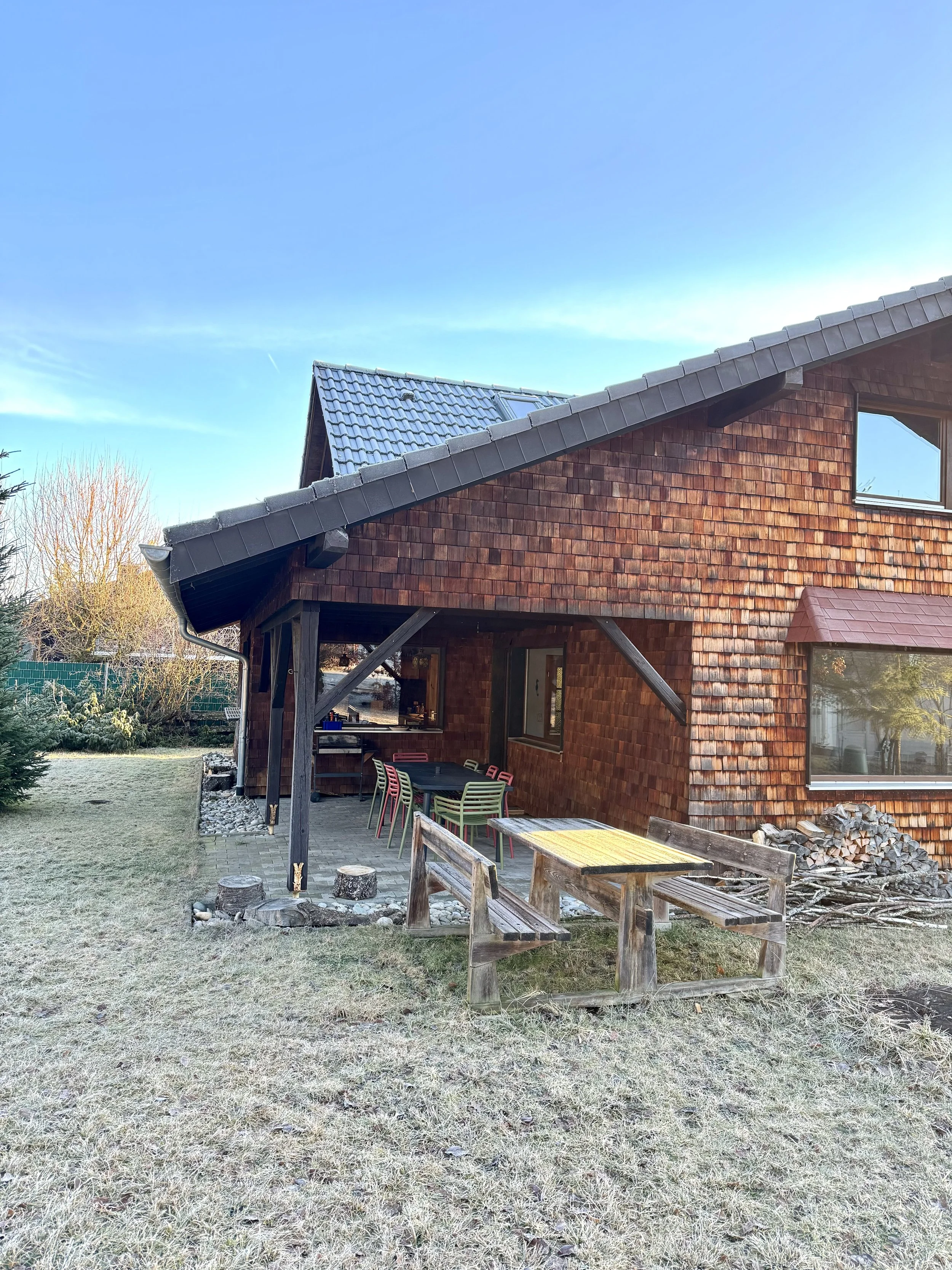 Blick auf die Terrasse des Ferienhaus Haus Grossmoos im Hochschwarzwald