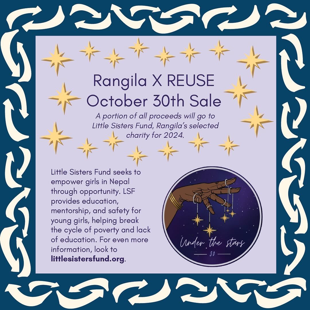 Stop by our Farmers Market Sale this Wednesday to support @georgetownrangila ! Part of our sale proceeds will go to their charity, Little Sisters Fund and empower girls in Nepal.