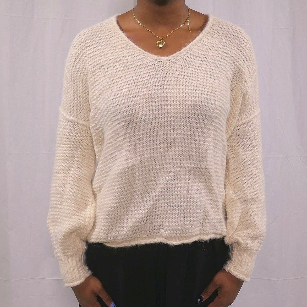 Free People White Oversized Sweater