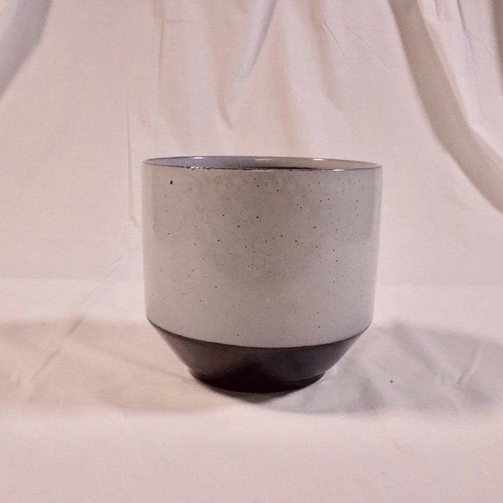 Ceramic Blue and Black Bowl/Plant Potter