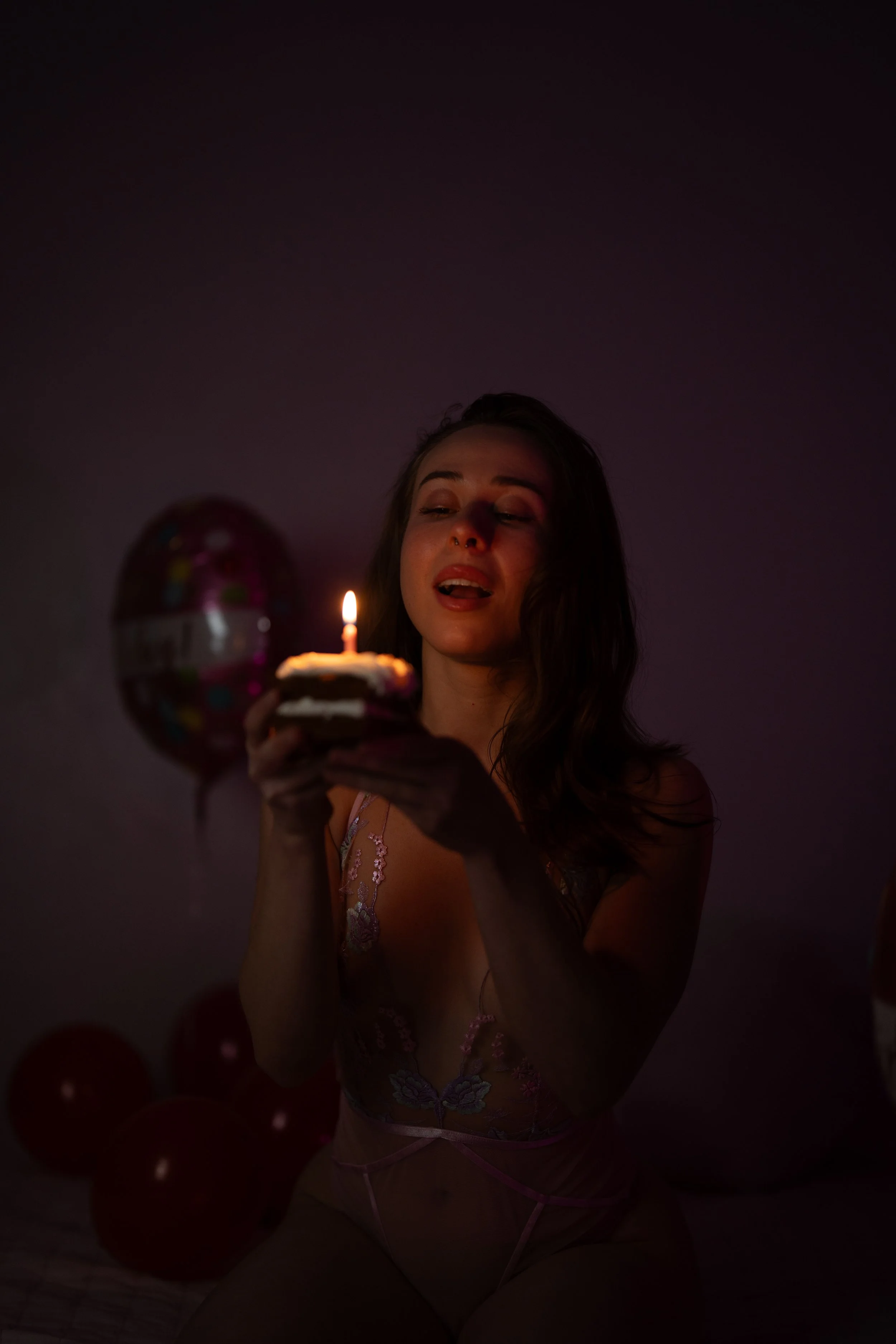 Beautiful birthday boudoir portrait captured in Tallahassee, Florida.