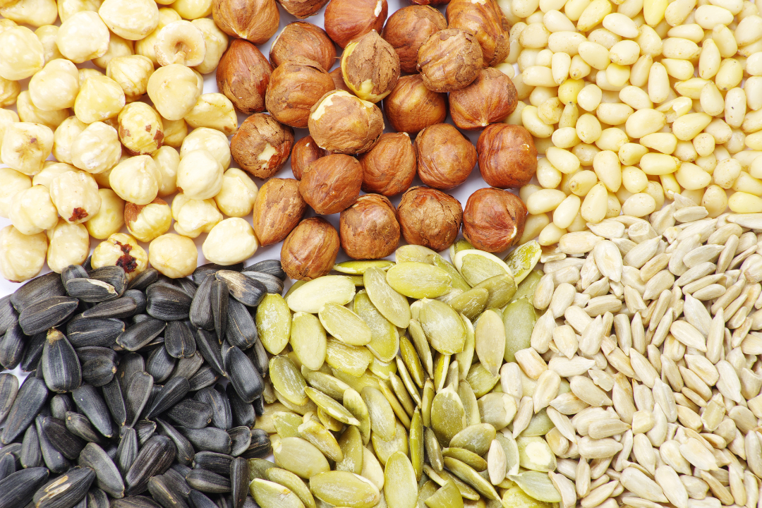 Variety of nuts and seeds that may influence hormone levels