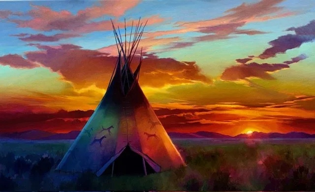 Many Horse Sundown
Oil
24" x 40"

$6,800