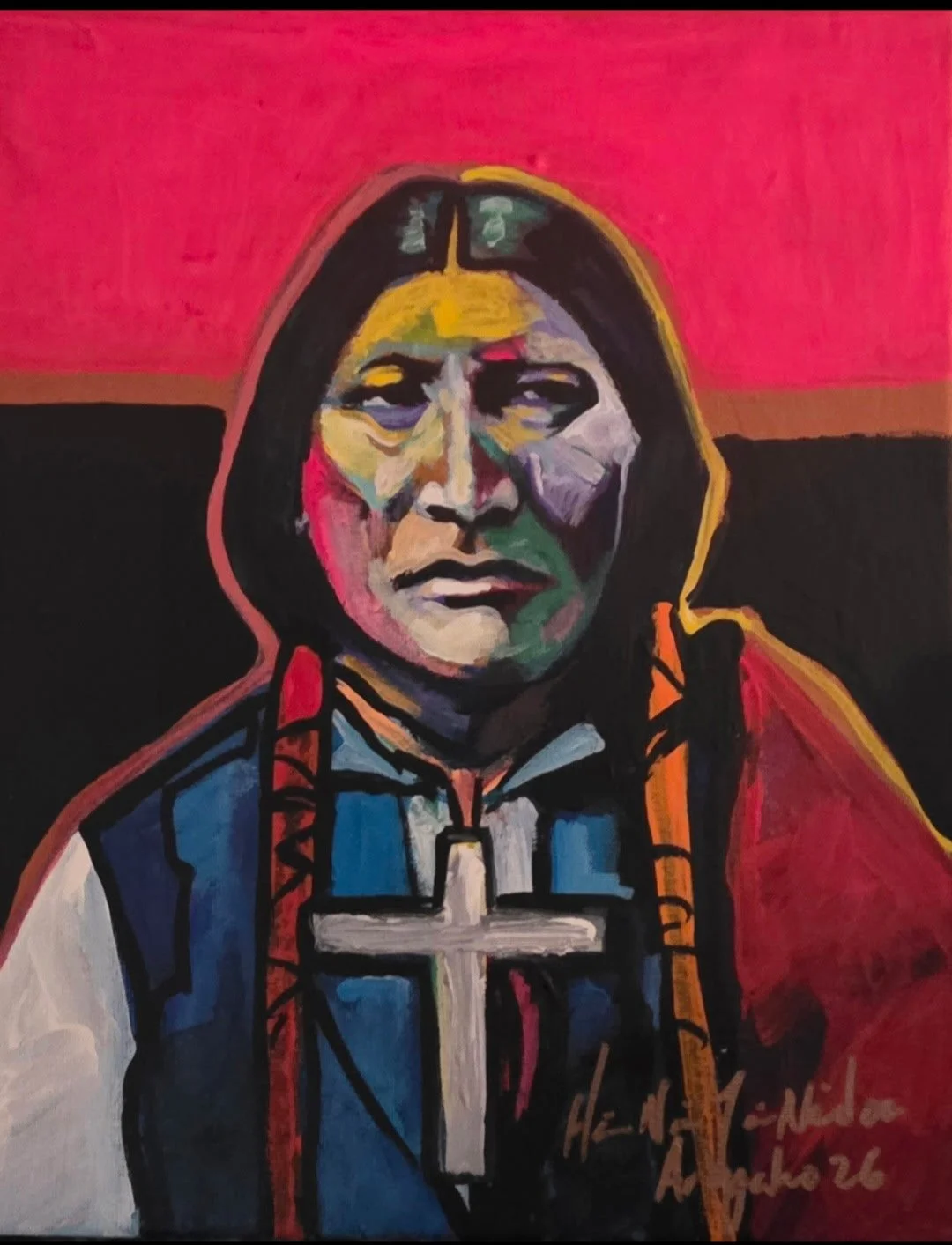 Cheyenne Wearing Cross
Oil
8" x 10"

$650