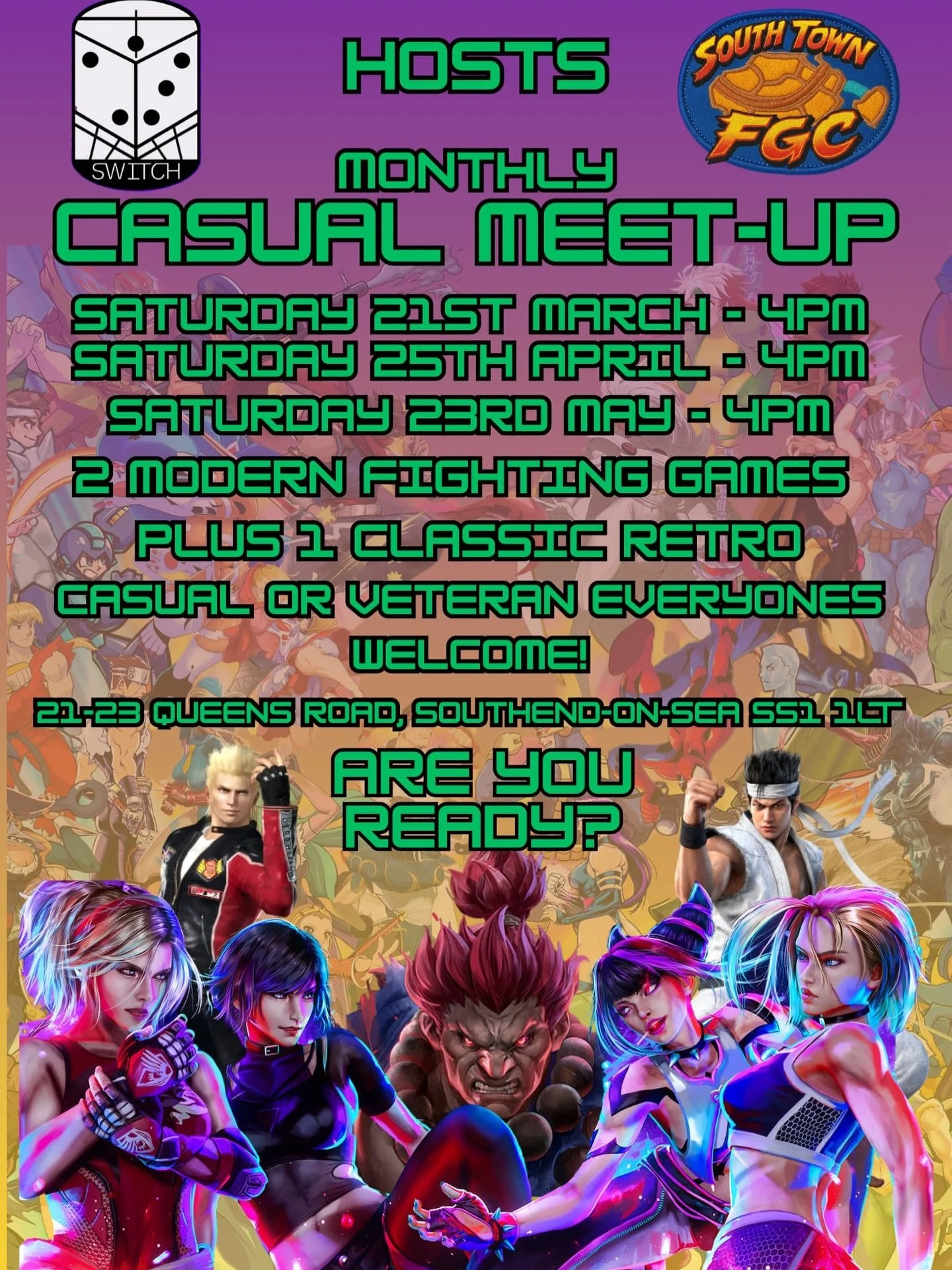 South Town FGC monthly meet up is almost here&hellip;Get ready to fight! 🥊💥‼️
Saturday 25th April starts from 4pm