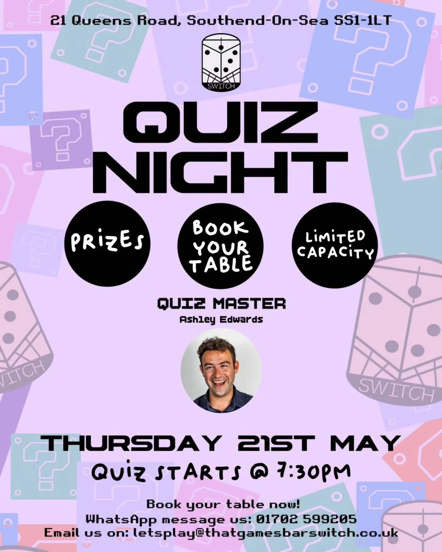 Hope you all got your brains warmed up! Book your table now for our first ever quiz night!
#switchsouthend #cocktailbar #supportsmallbusiness #smallbusiness #quiznight