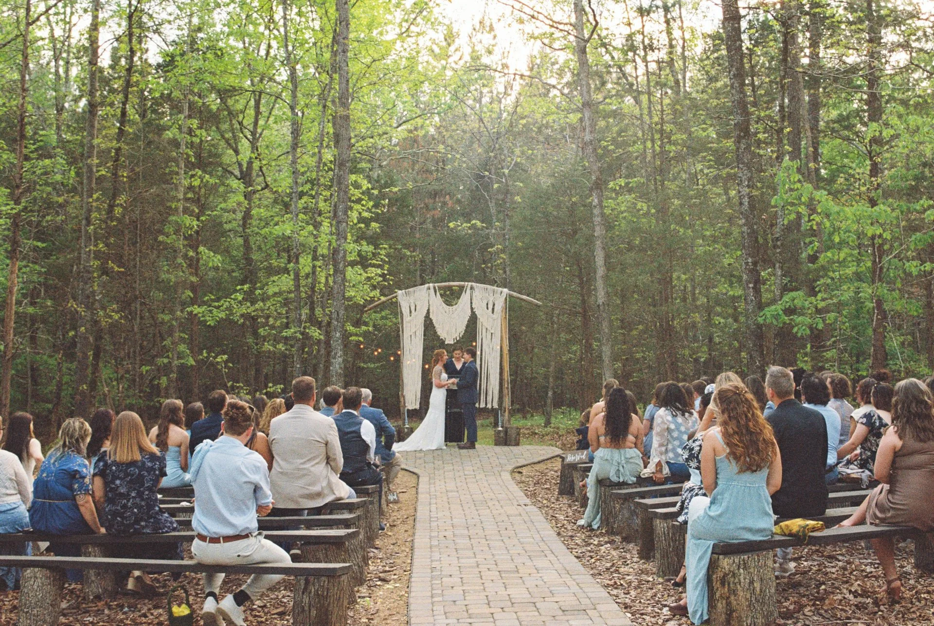 woodland wedding ceremony in mount pleasant north carolina