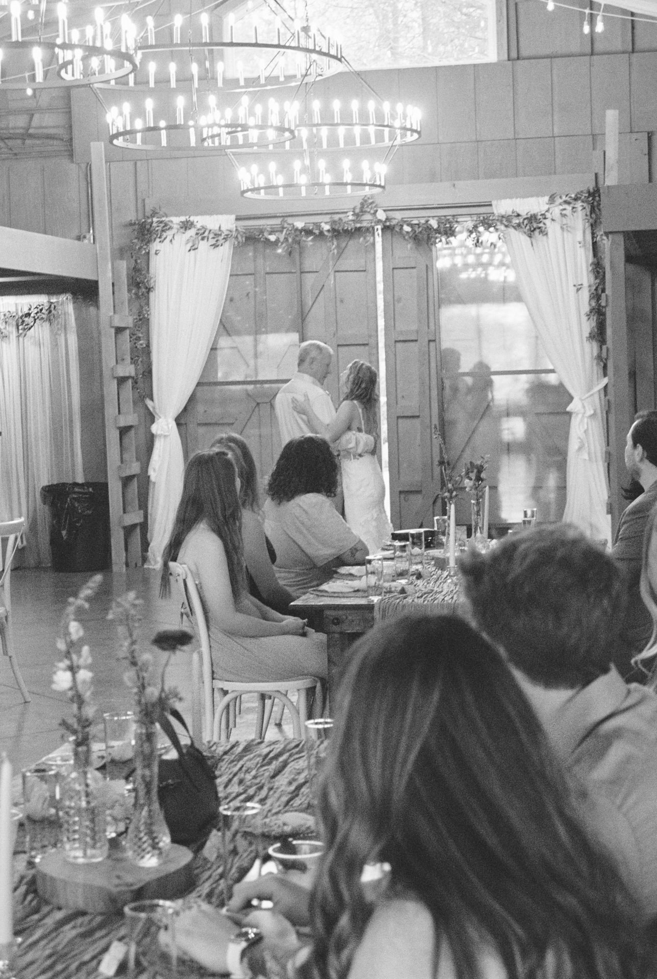 father daughter dance during dinner wedding in nc