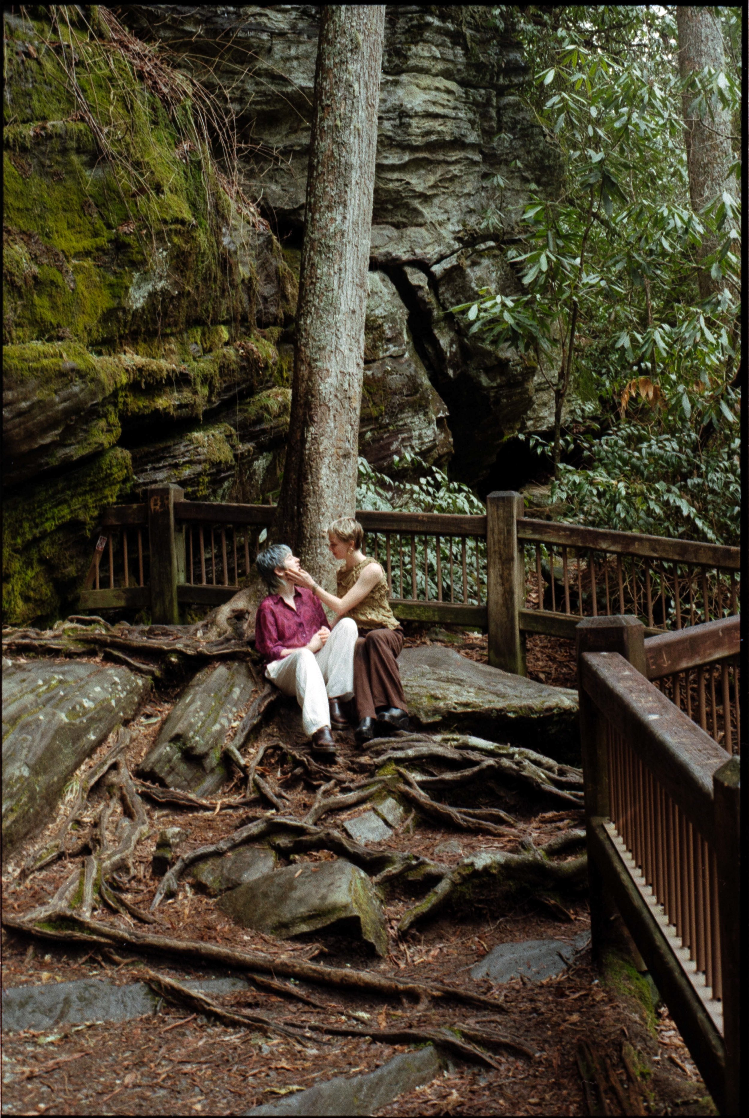whimsical engagement photos with queer couple