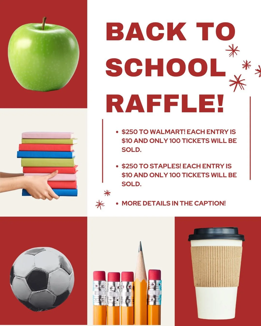 Need help getting ready to go back to school?  We've got you!  Right now you can win a $250 gift certificate to Walmart or a $250 gift certificate to Staples!  Tickets are $10 each, and you can enter as many times as you want.  And, as an added bonus