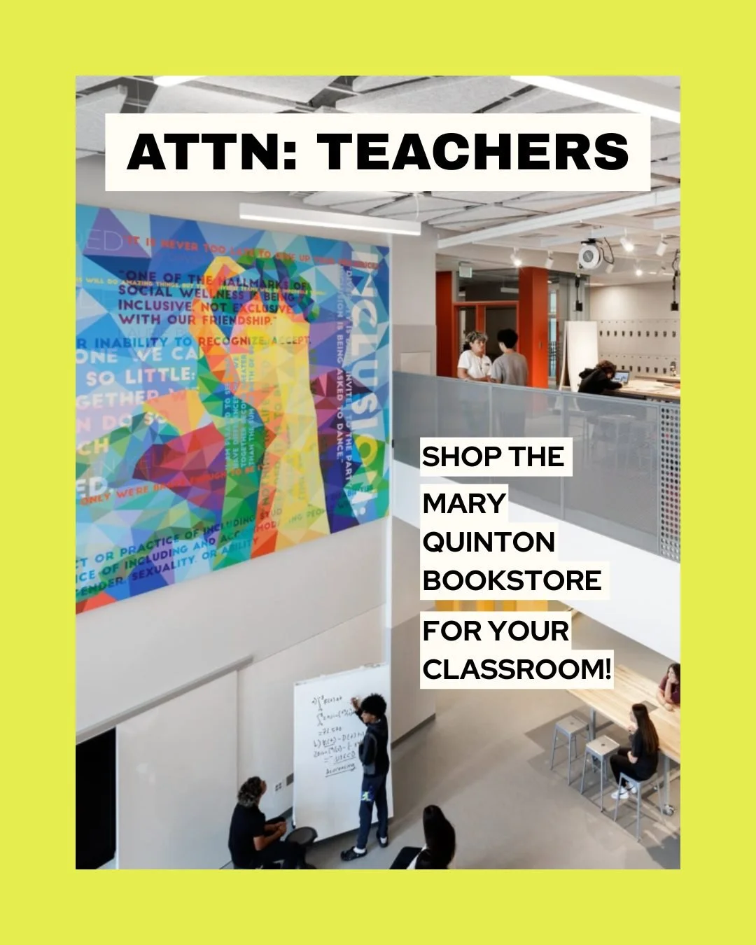 Teachers, we have a great selection of children and young adult books at our Mary Quinton Bookstore -- lots of great reads that are looking for a home in your classroom!  We sell slightly used books that are deeply discounted and have many pop-up sal