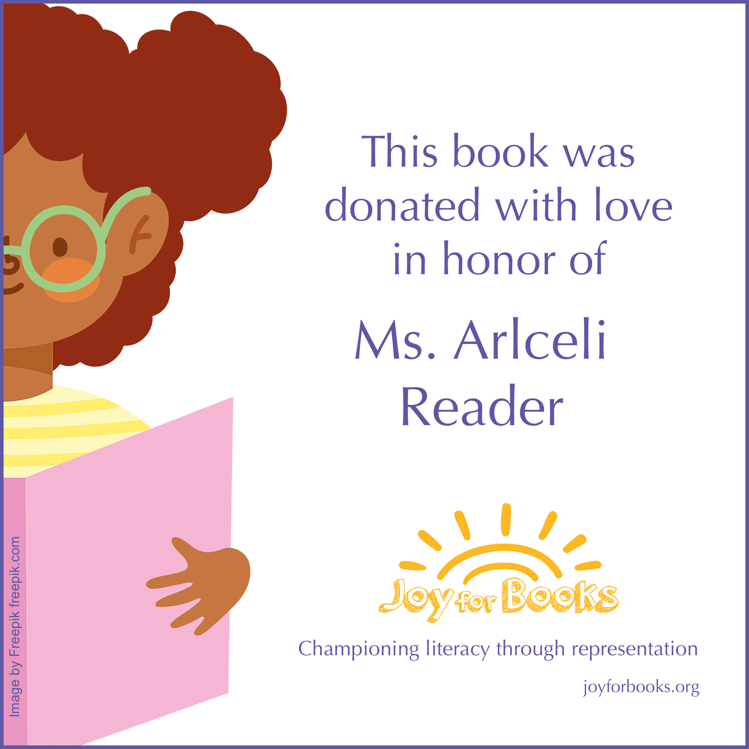 "In Honor of" Bookplates