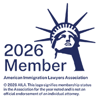 2026 Member logo for American Immigration Lawyers Association, featuring a stylized depiction of the Statue of Liberty's face and crown.