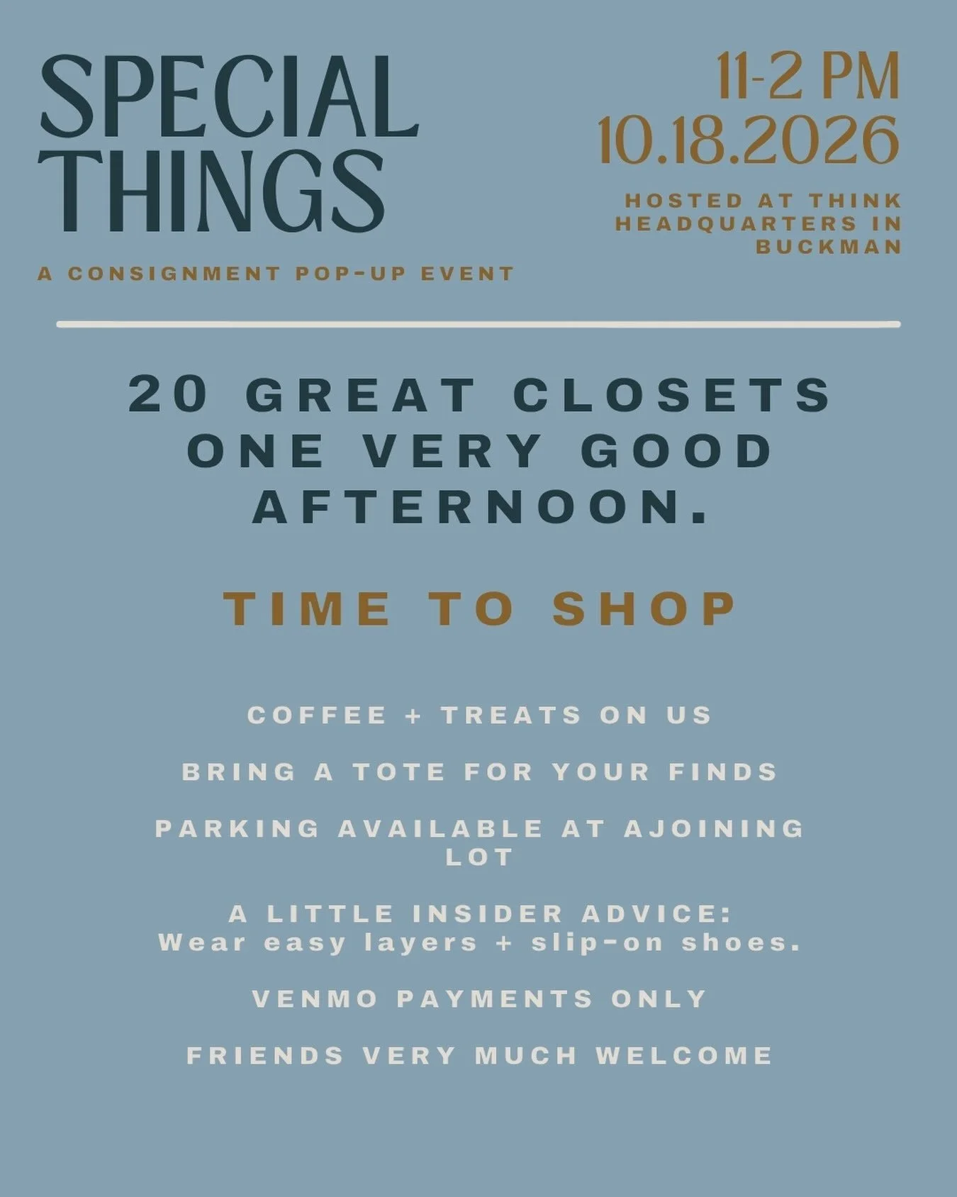 GOOD THINGS DESERVE MORE THAN ONE LIFE. 

I&rsquo;m a big believer that the future of shopping looks a little more like the past. Buying less new, sharing more of what&rsquo;s already out there, and keeping really good things in circulation.

Because