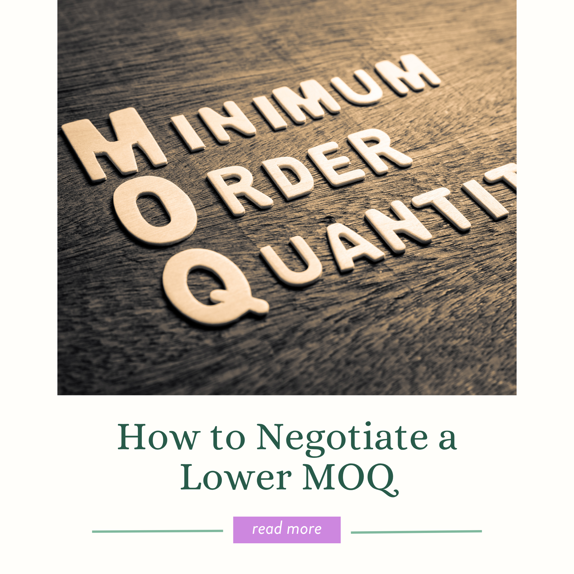 How to Negotiate a Lower MOQ Without Making Your Factory Hate You