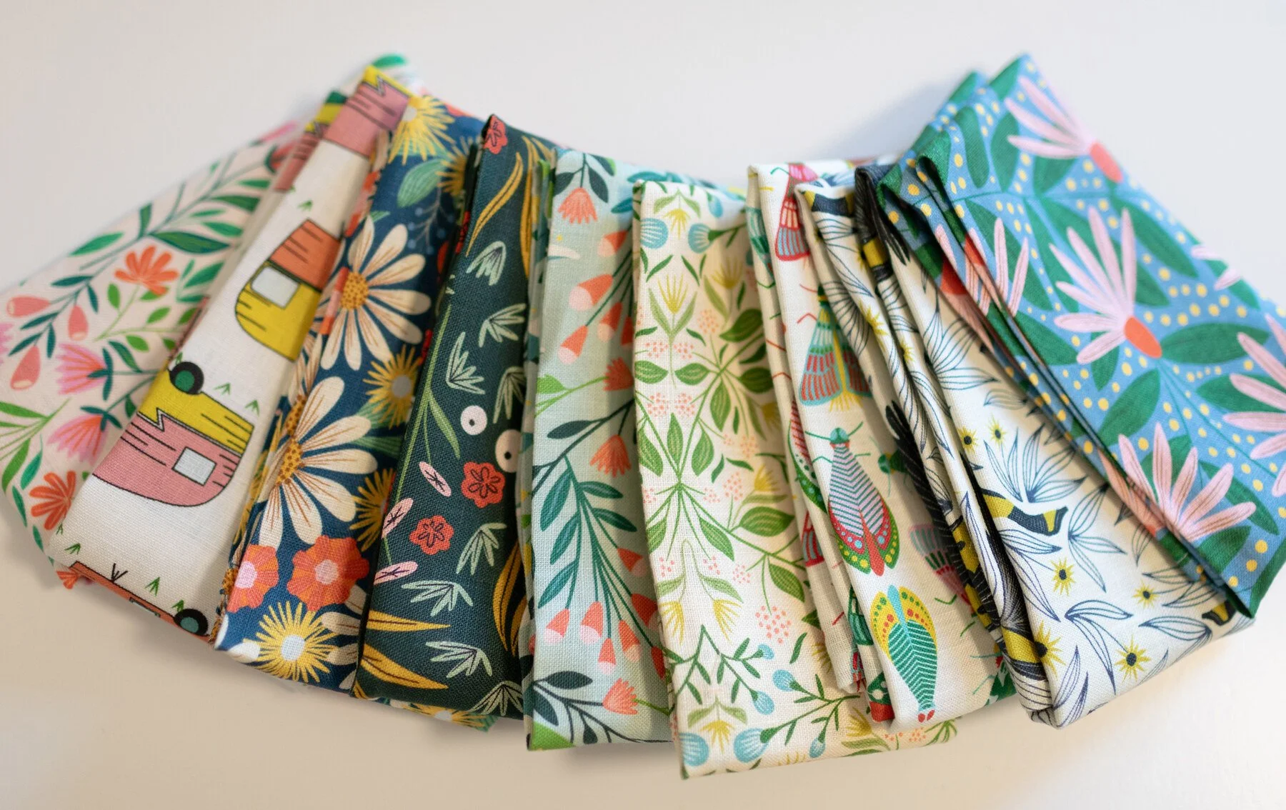 Hand-illustrated tea towels by Rebecca Jane Woolbright