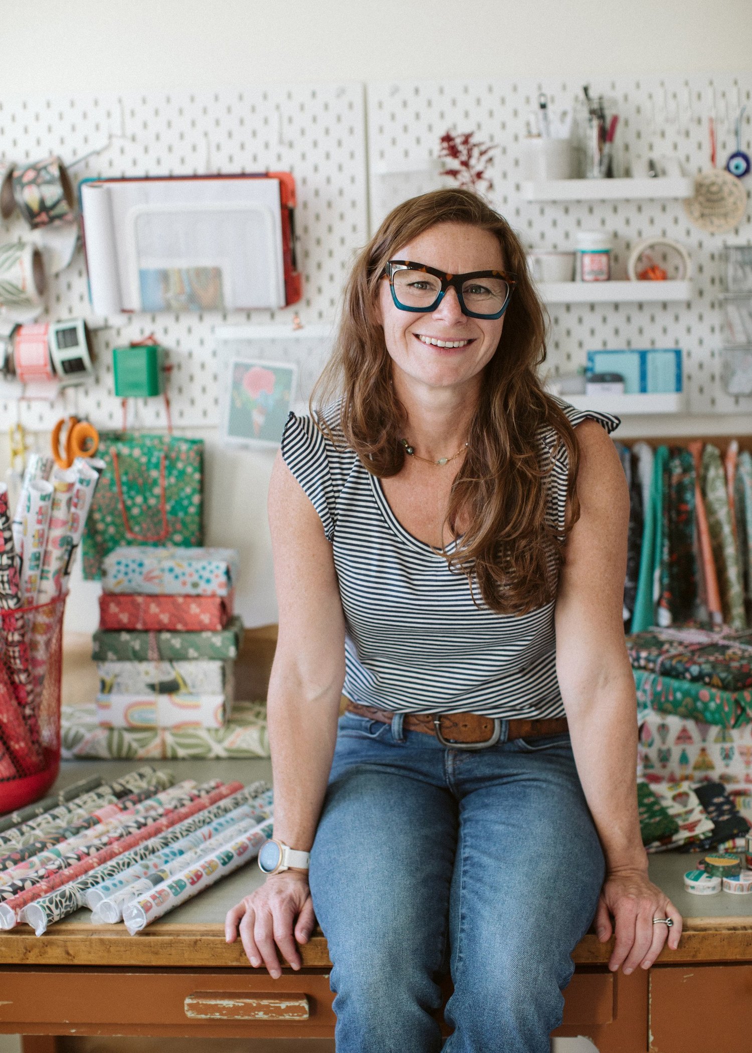 Rebecca Woolbright in her studio