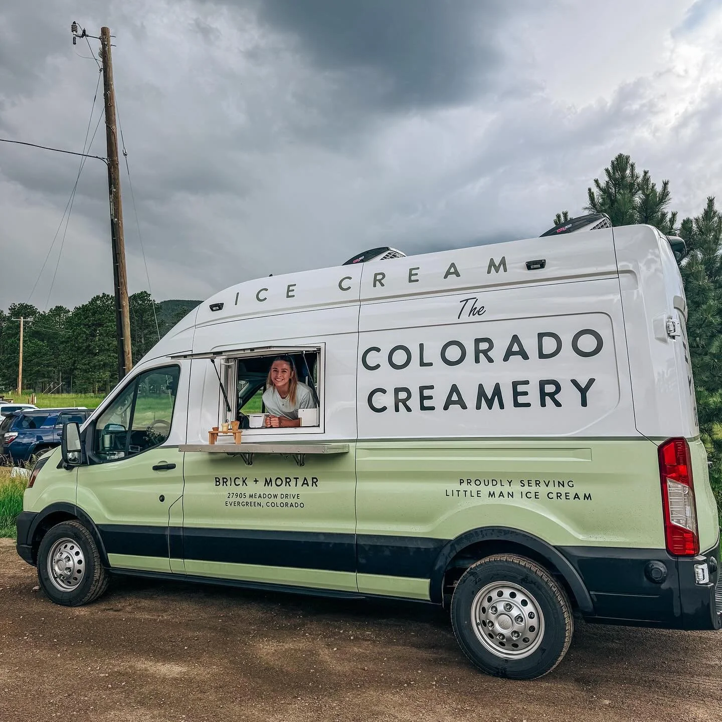 Stop by &ldquo;The Dirt Lot&rdquo; in Bergen Park (across from Bivouac + The Wood Cellar) to see our freshly wrapped van and get a scoop of Little Man Ice Cream!

We&rsquo;ll be here serving sweet treats Saturday and Sunday from 5 PM-ish to 8:30 PM! 