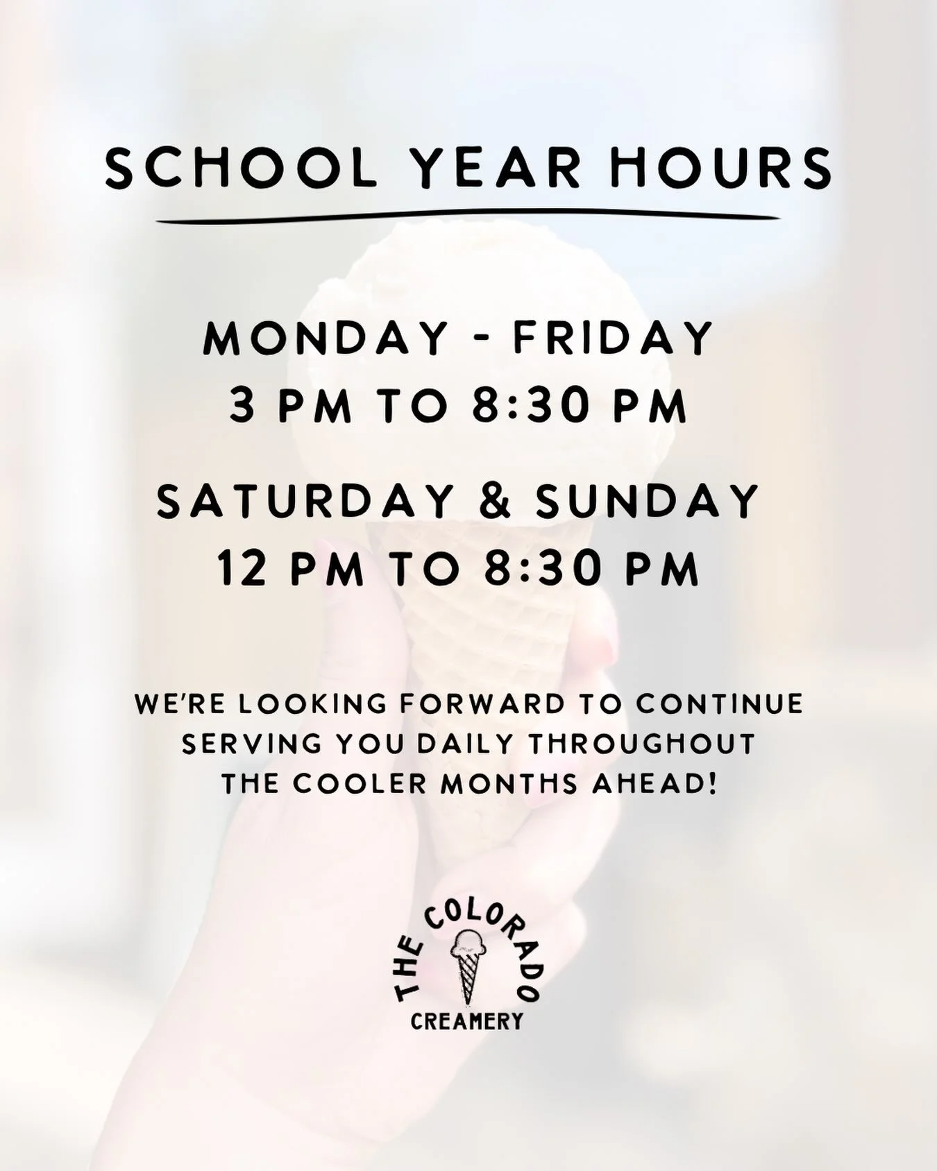 Thanks for an incredible summer, Evergreen! 🌞 Our hard working team of students is excited to continue serving you daily throughout the coming school year. 🍦