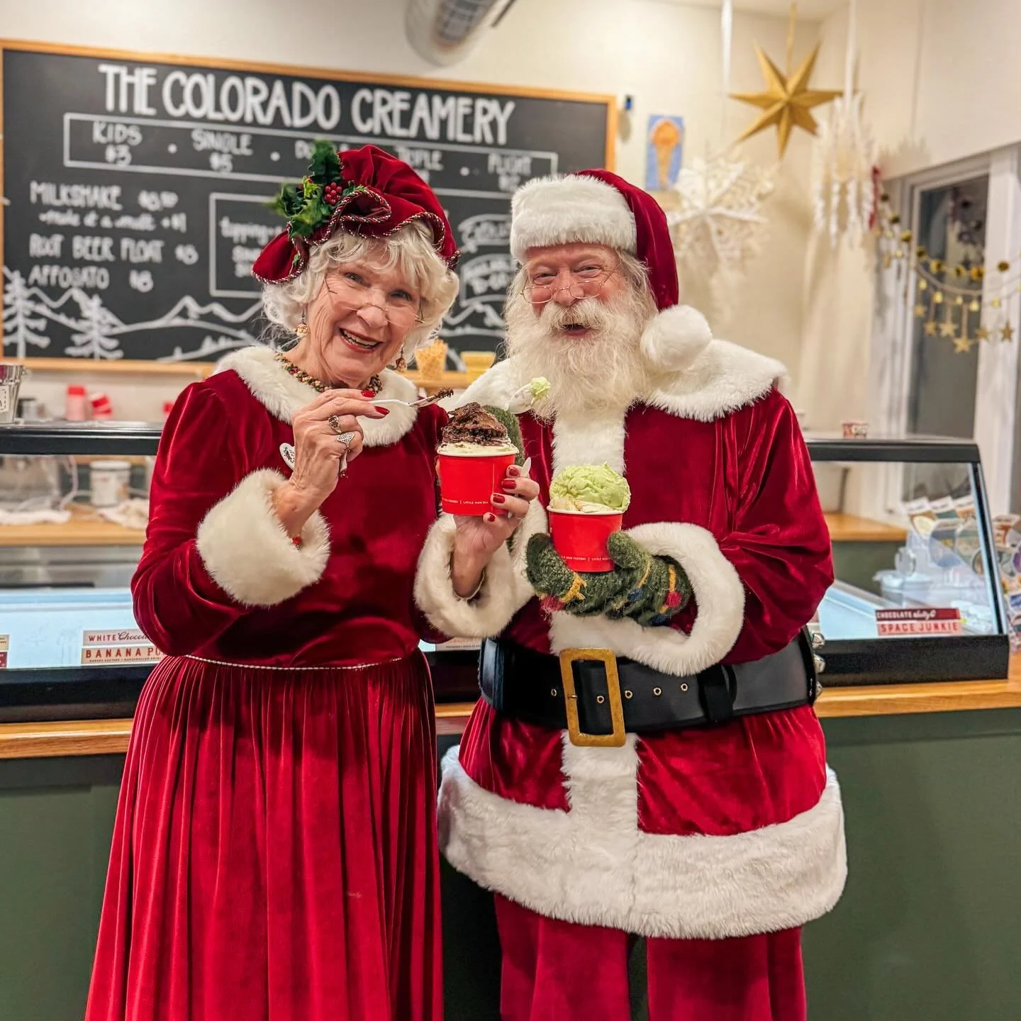 What a magical afternoon at The Colorado Creamery! 🎄 Santa and Mrs. Claus stopped by yesterday and we had the sweetest time celebrating the season with our community!

Missed out on the fun? The Clauses are coming back next Sunday, December 14 from 