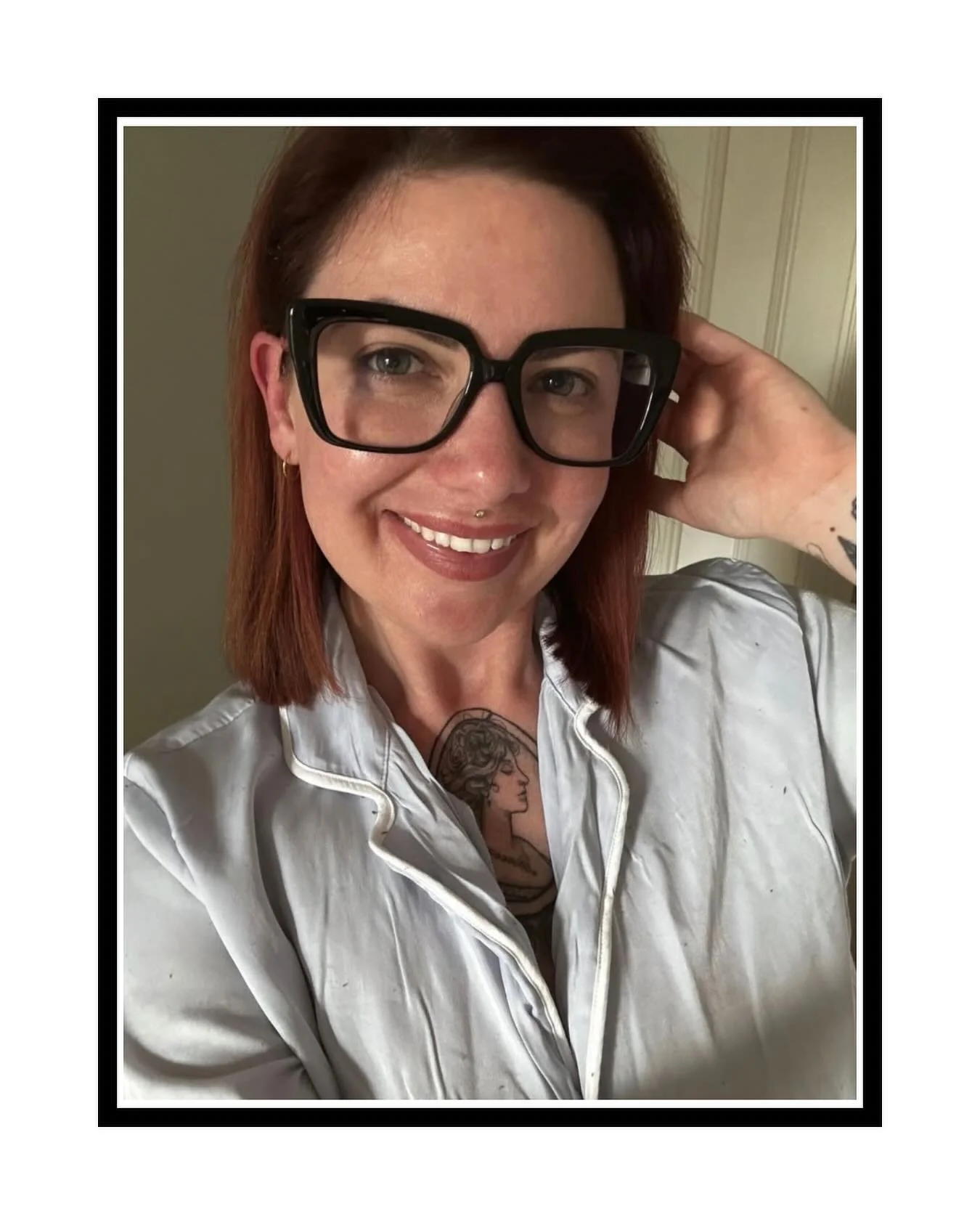 Miss thing &mdash; Ana; showing off one of her *two pairs* of @the_elusive_miss_lou! She&rsquo;s obsessed! 😍 

The Runway in Black &amp; Pearl is a standout on Ana. Fitted with premium single vision lenses from @zeissvision for optimum clarity. 

Th