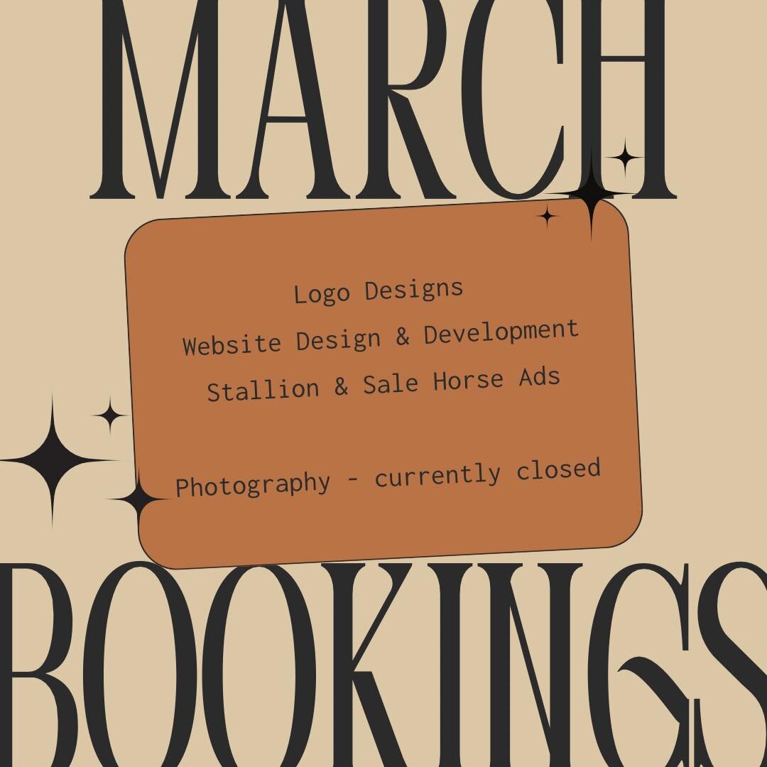 MARCH BOOKINGS ARE CLOSING SOON. 

I&rsquo;ve been so lucky to have amazing clients book with me to start on logos, graphics and websites this month. I have limited availability left before the April wait list starts. 

If your keen to get a project 