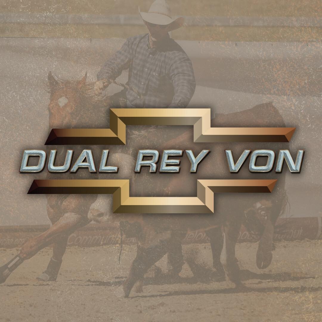 Logo design for Dual Rey Von in conjunction with his stallion ad! This logo was inspired by the Chevrolet badge. Add some brass and 3D elements making this stand out logo for a stand out stud. 

If you want to know more about this boy scroll down thr