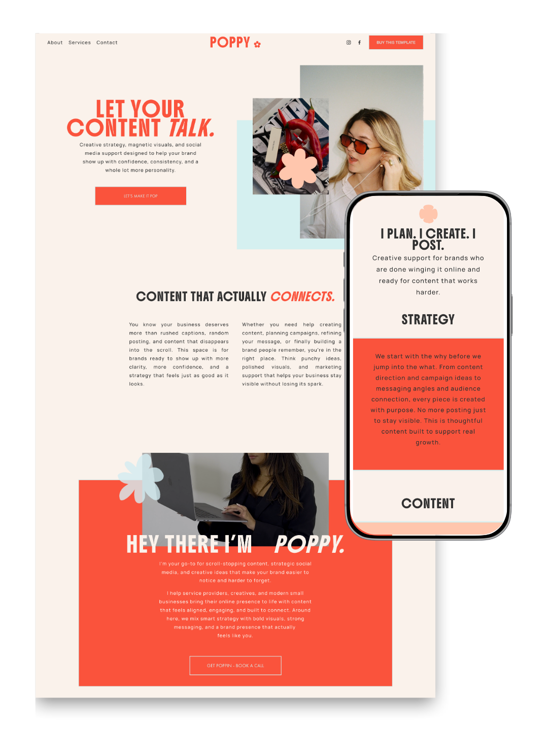Poppy  | Squarespace 7.1 Fluid Engine Template