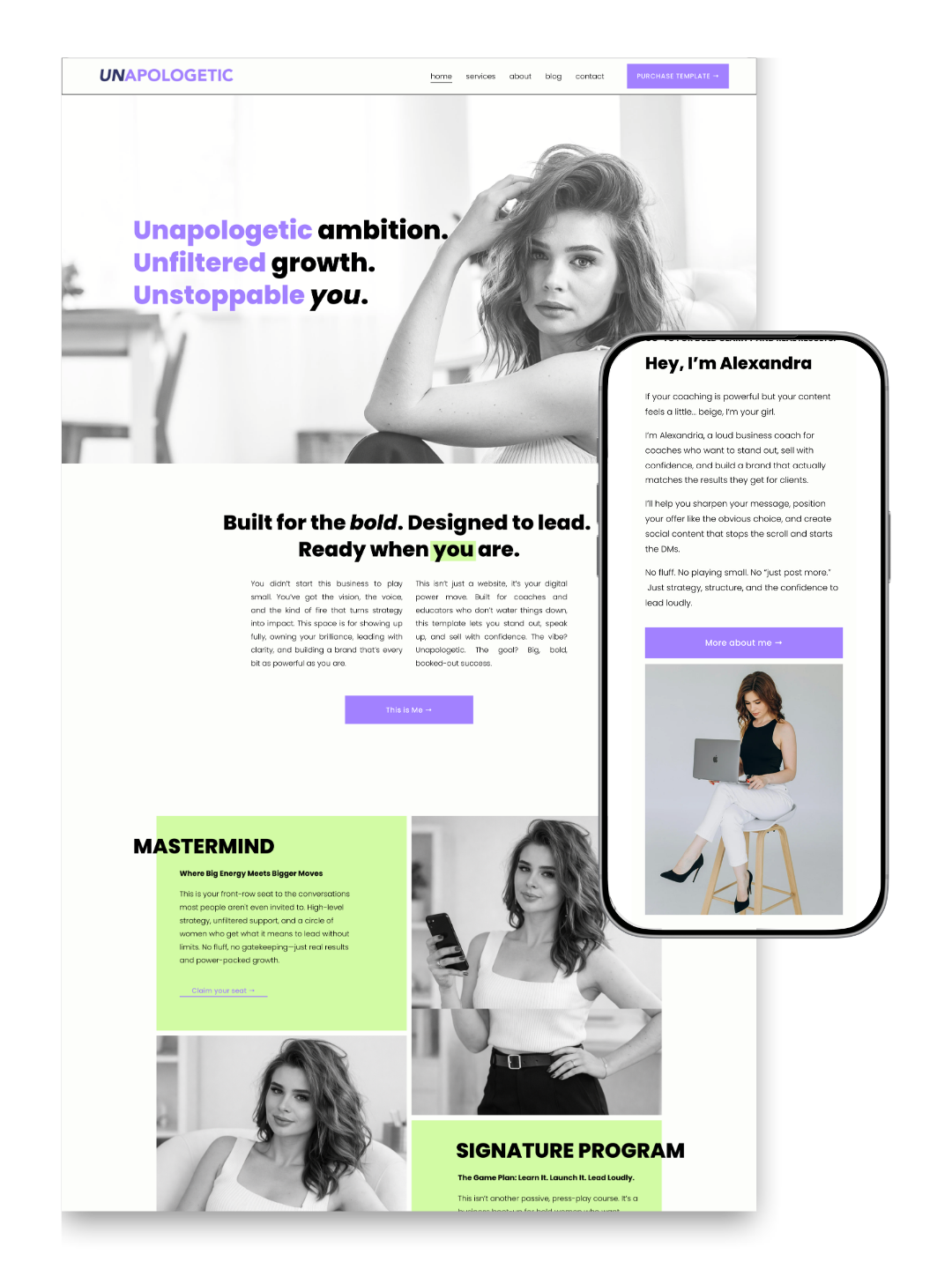 Unapologetic  | Squarespace 7.1 Fluid Engine Template