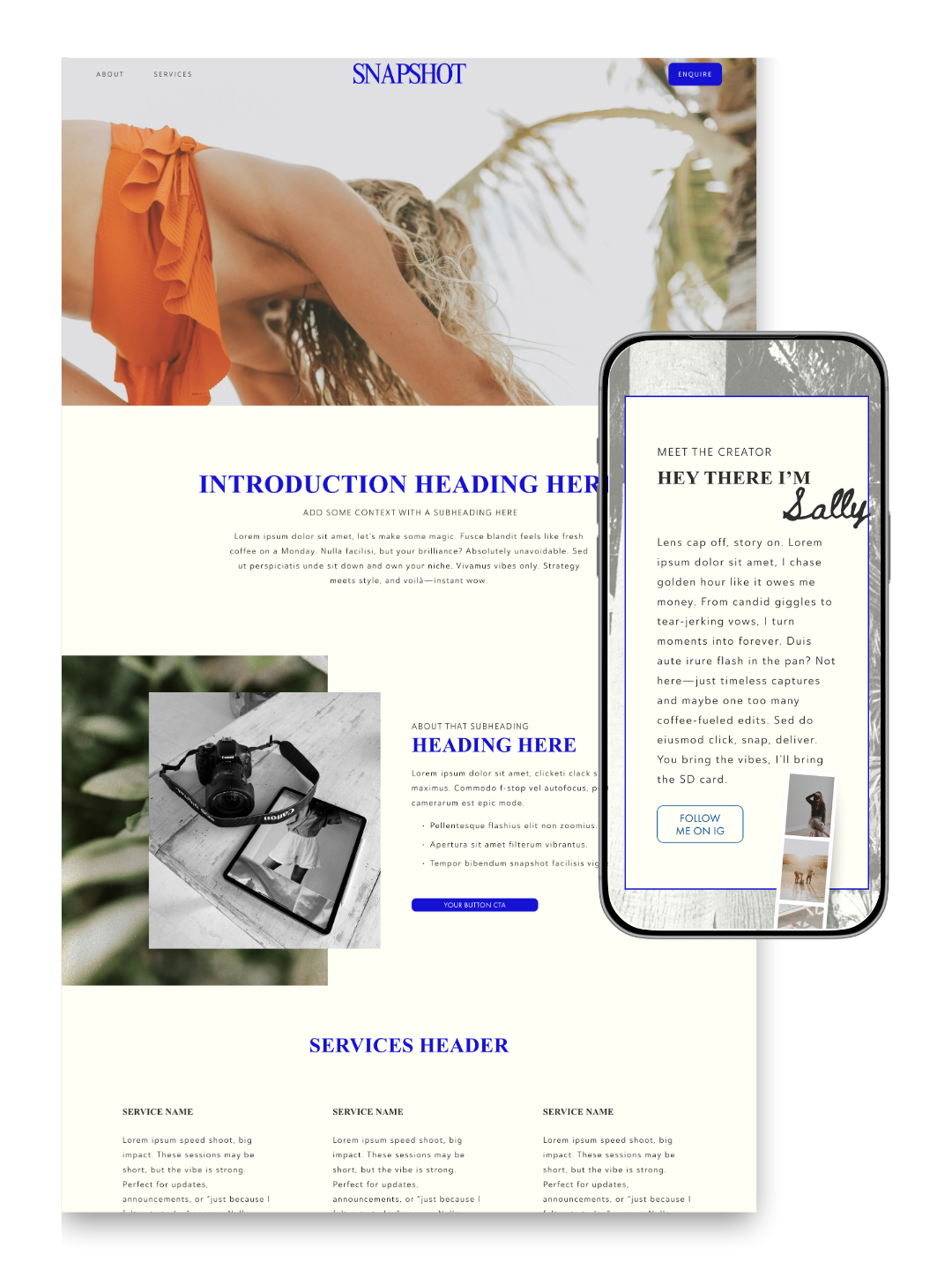 Snapshot  | Squarespace 7.1 Fluid Engine Template