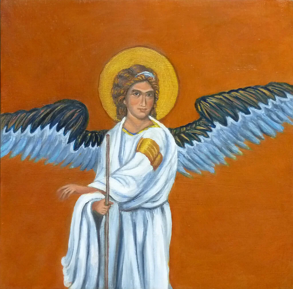 The white Angel by the tomb