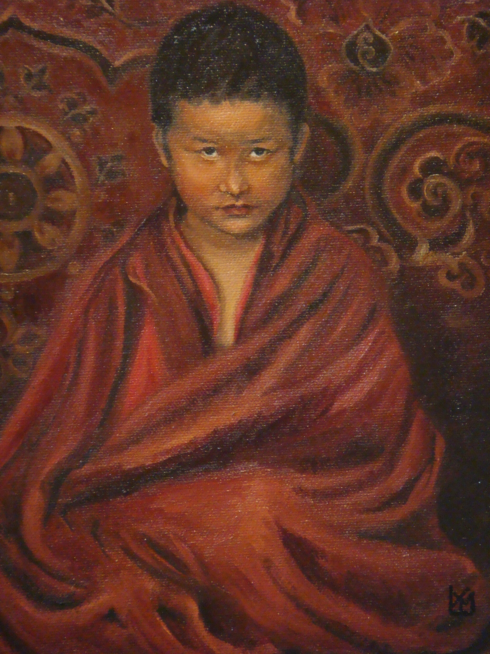 Auspicious sight Bhutan 8x10 oil on canvas 