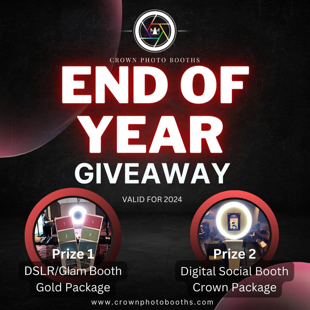 This year marks 2 years in the business, so for that we're giving away 2 photo booth packages for any event in 2024!🤩 Do these 3 things for your chance to win: 

- Like and Share this post
- Tag 3 friends in the comments
- like/follow our page

Know