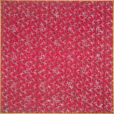 recurring small forms #2, acrylic on canvas with painted strip frame, 60.5" x 60.5, " 1882 signed on verso