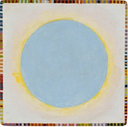 untitled, acrylic on masonite, 5.05" x 5.15," c 1968, signed C. Cain verso