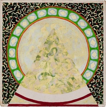 untitled., acrylic on masonite, 8" x 8," c 1969, signed C. Cain verso