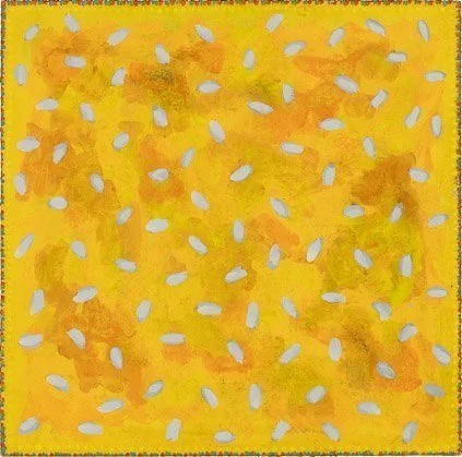 untitled, acrylic on masonite, 8" x 8," c 1968, signed C. Cain verso