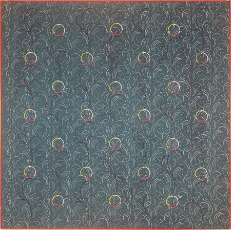 recurring small forms #29, acrylic on canvas with painted strip frame, 60.5" x 60.5, " 1882 signed on verso