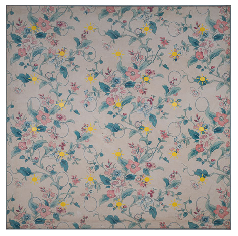 Infinite Pattern Series #9, Acrylic on canvas with painted strip frame, 60.5" x 60.5," 1981 signed on back, Charlotte Cain