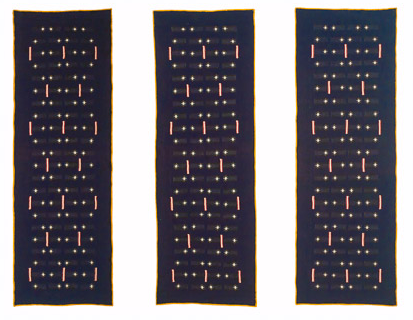 Infinite Stars , InfiniteStripes, Trypitch (Unity of America), 103" x 134" (dimensions variable), 1980, Charlotte Cain, few tiny moth spots...