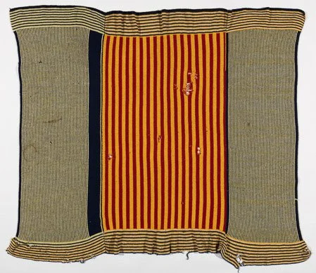 Untitled Hanging, Machine Knitted Wool, 3'' x 5''c 1976-7, Condition, not backed, severe moth damage.