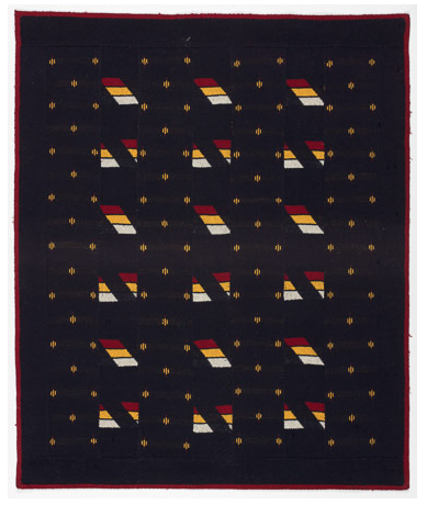 Navel of the Sky #3, Machine knitted wool laminated with Rhoplex to canvas, 61" x 51," 1982, signed Charlotte Cain versoMachine Knitted Wool laminated to canvas,
