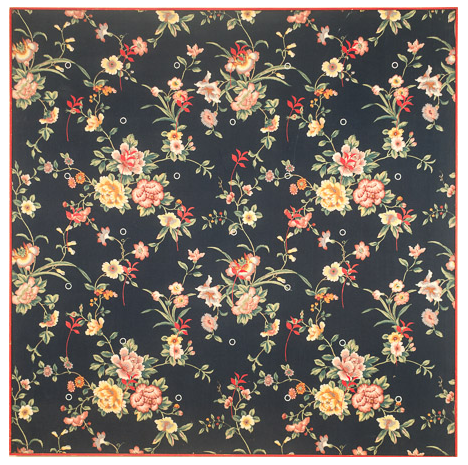 Recurring Small Forms #16, Acrylic on canvas with painted strip frame, 54.5" x 54.5, " 1882 signed Charlotte Cain verso