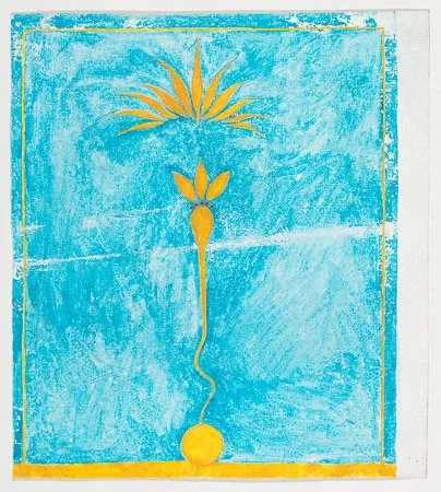 Untitled Carrot, Acrylic and gouache on canvas, c 12" x c 9", signed C., c 2014 Cain