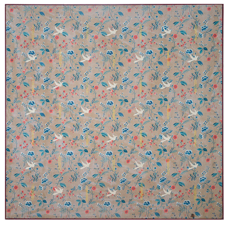 Infinite Pattern Series #10, Acrylic on canvas with painted strip frame, 60.5" x 60.5," 1981 signed on back, Charlotte Cain