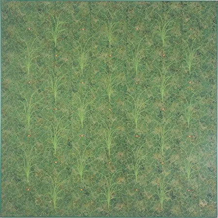 infinite pattern Series #7, Acrylic on canvas with painted strip frame, 60.5" x 60.5," 1981 signed on verso