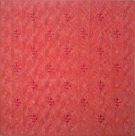 recurring small forms #23, acrylic on canvas with painted strip frame, 60.5" x 60.5, " 1982 signed on verso