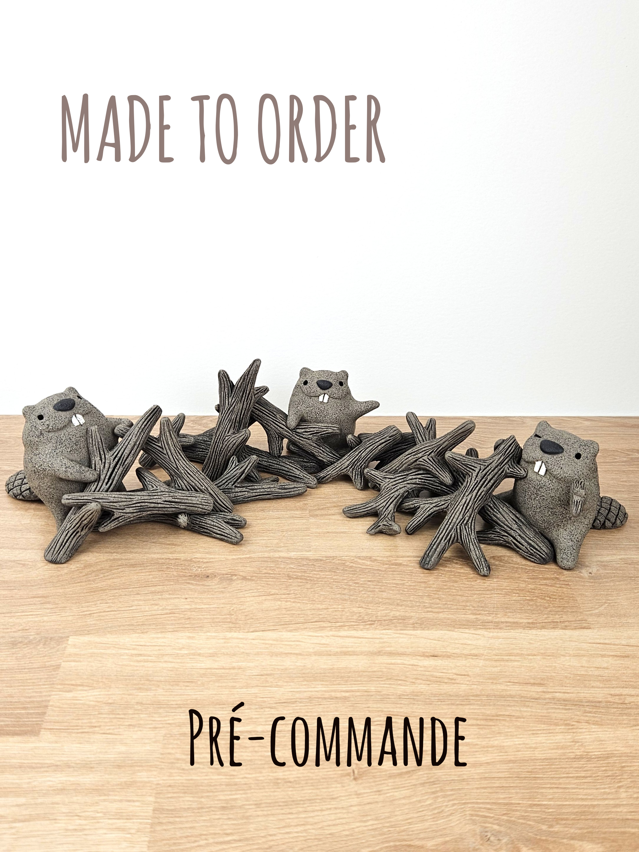 Pré-commande - Sculpture Trio de barrages castors